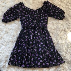 Black and purple floral dress
